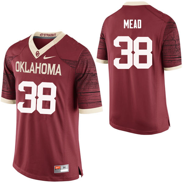 Oklahoma Sooners #38 Bryan Mead College Football Jerseys Limited-Crimson